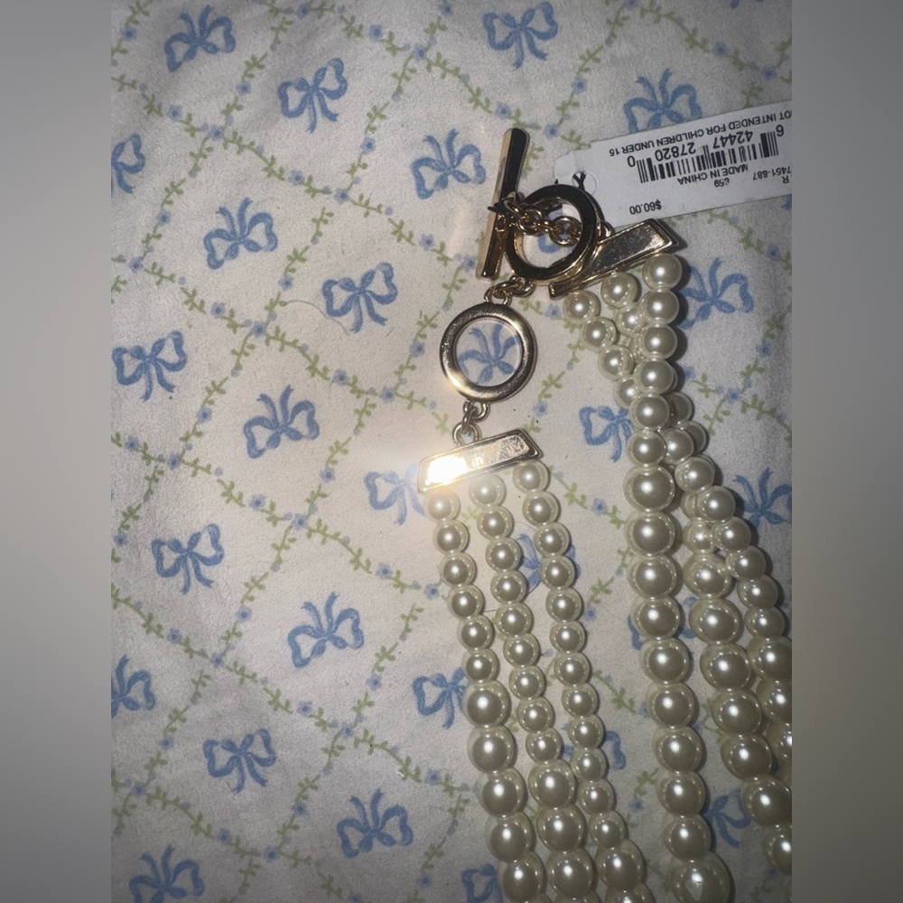 Anne Klein Triple Strand Pearl Necklace - Picture 6 of 6